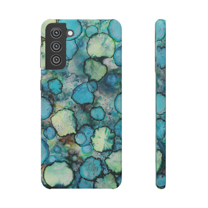 iPhone Samsung Galaxy Pixel5G Snap Case Phone Case Blue Bubbles