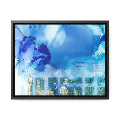 Blue Ice 7 Framed Canvas Print - Alja Design