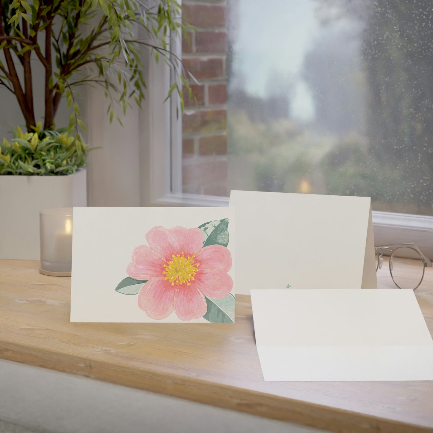 Camellia Folded Greeting Card