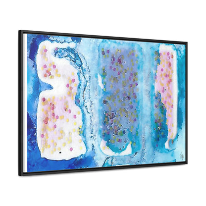 Blue Ice 4 Framed Canvas Print - Alja Design