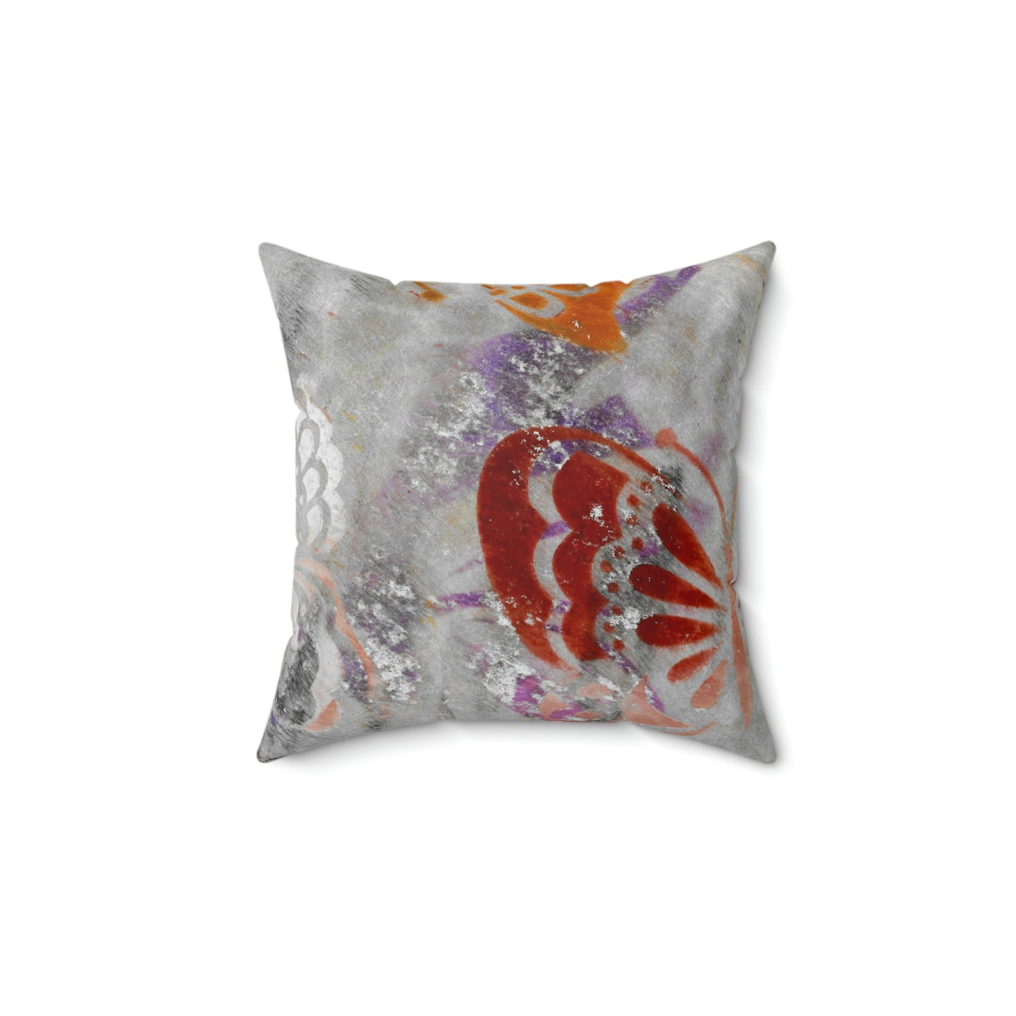 Silver Butterflies Square Pillow - Alja Design