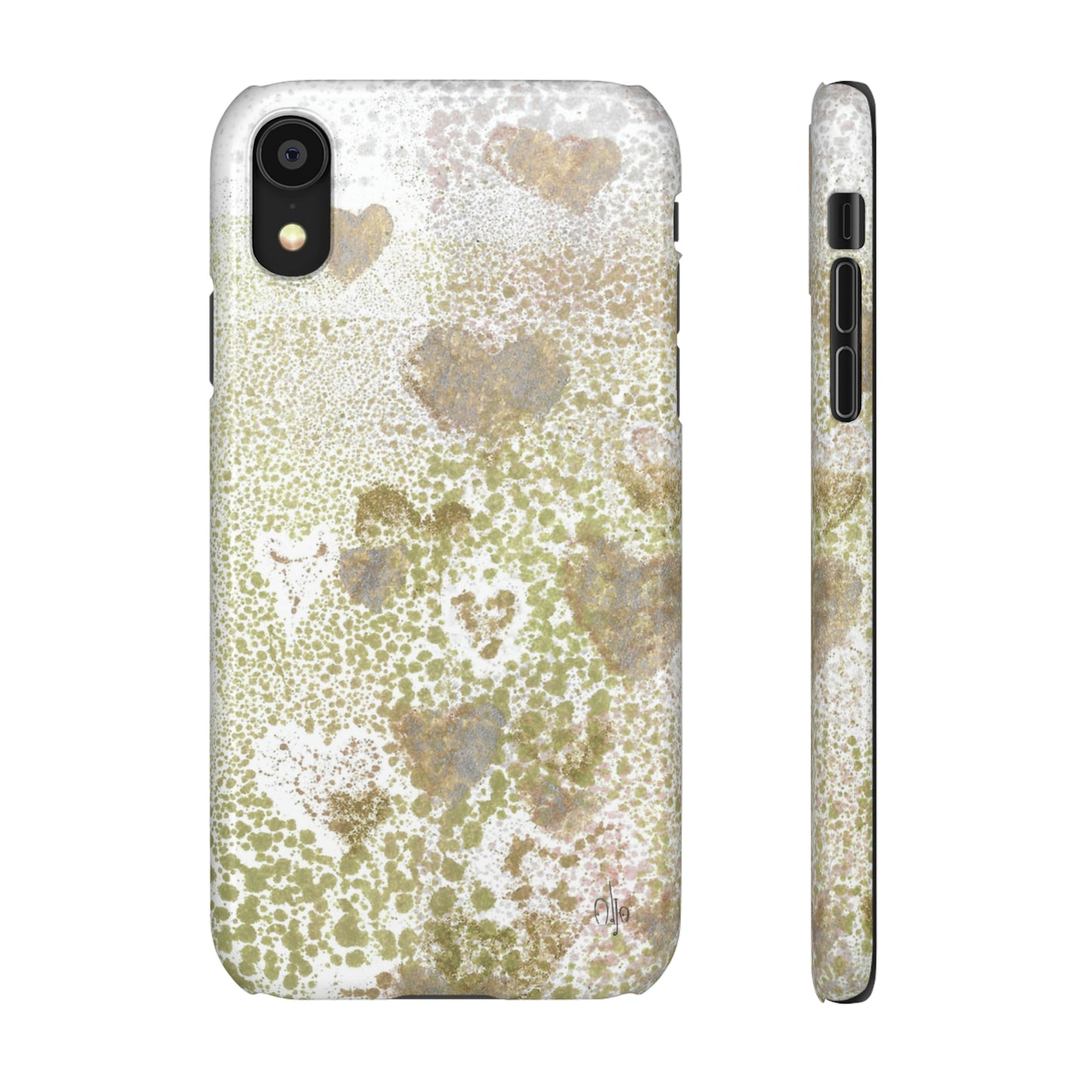 iPhone Samsung Galaxy Pixel5G Snap Case Phone Case Green Hearts