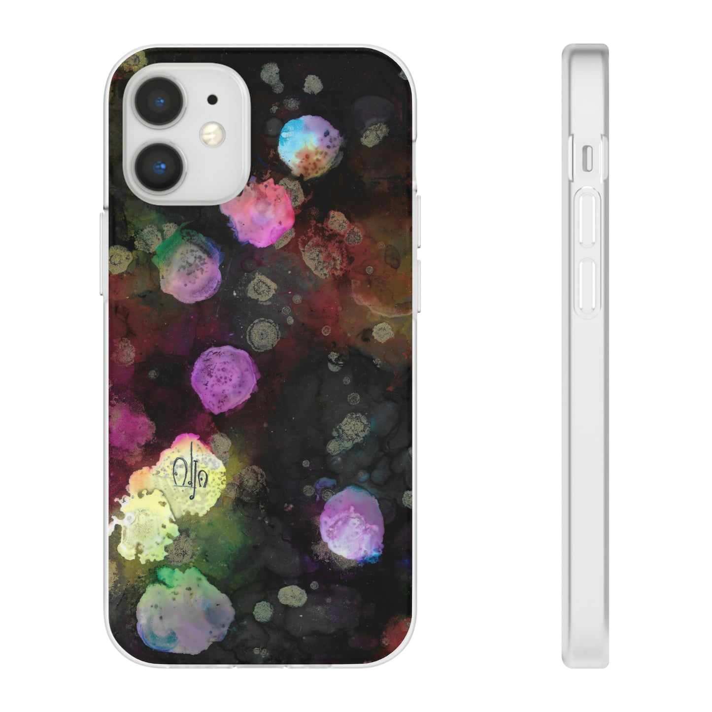 iPhone and Samsung Galaxy  Flexi Phone Case Black Space - Alja Design