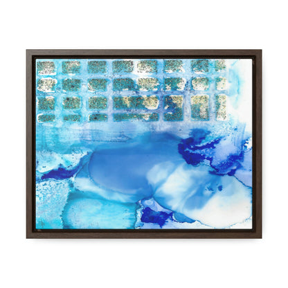Blue Ice 12 Framed Canvas Print - Alja Design
