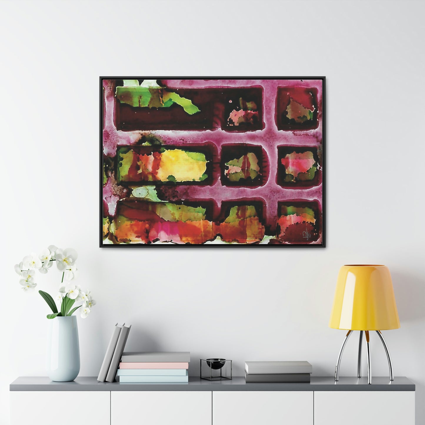 Off the Grid 9 Framed Canvas Print - Alja Design