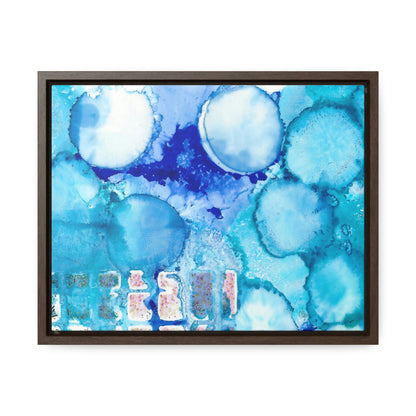 Blue Ice 5 Framed Canvas Print - Alja Design