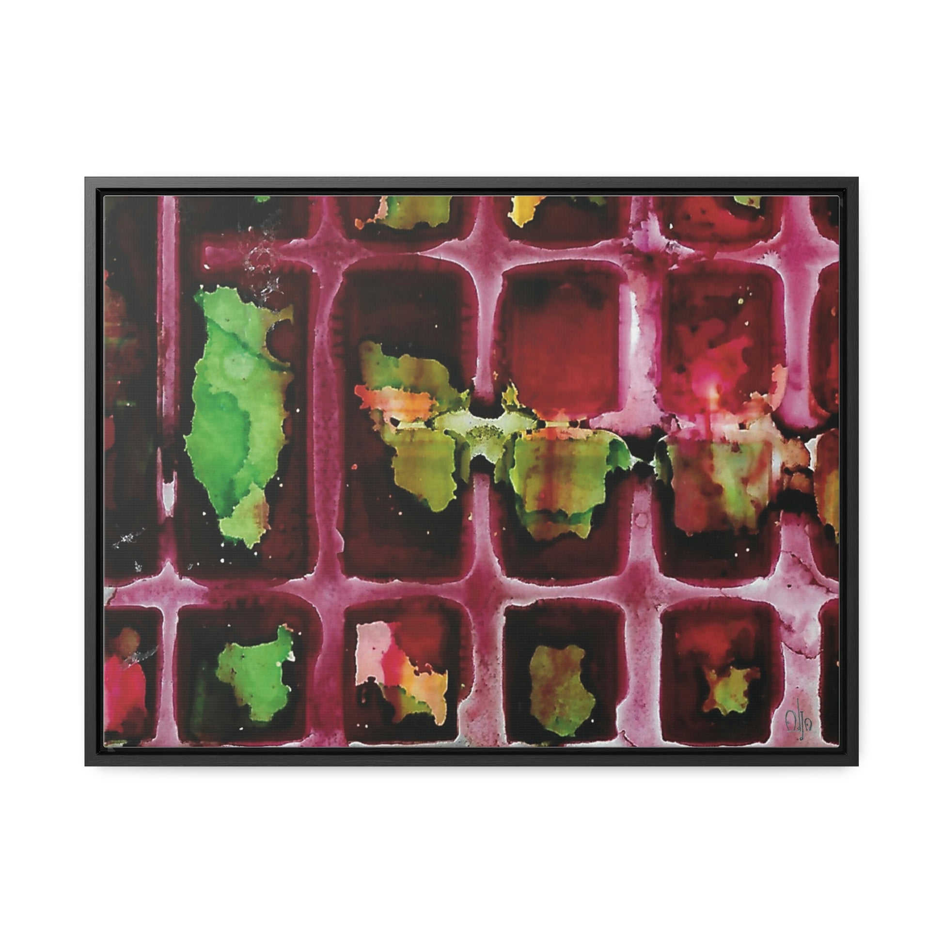 Off the Grid 3 Framed Canvas Print - Alja Design
