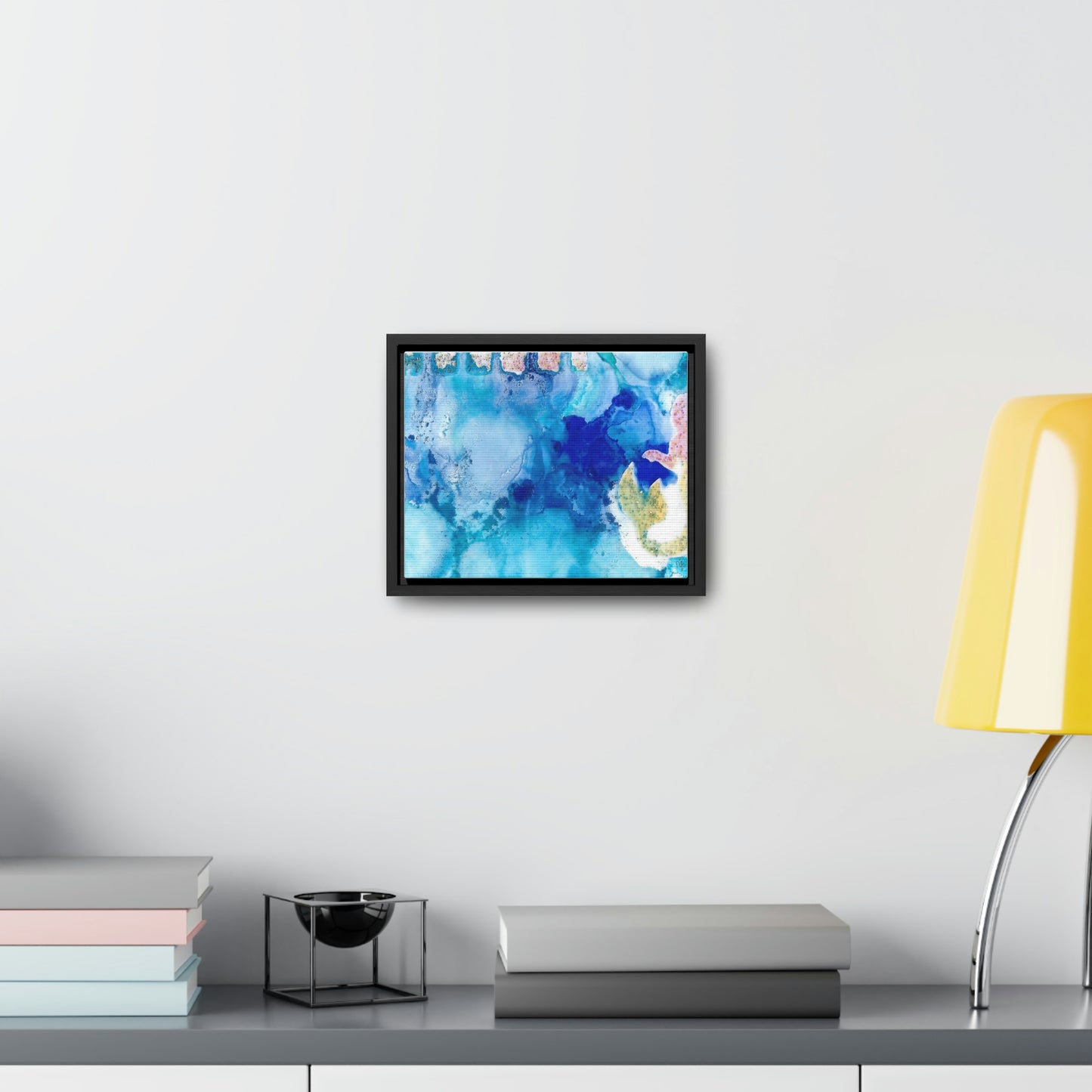 Blue Ice 3 Framed Canvas Print - Alja Design