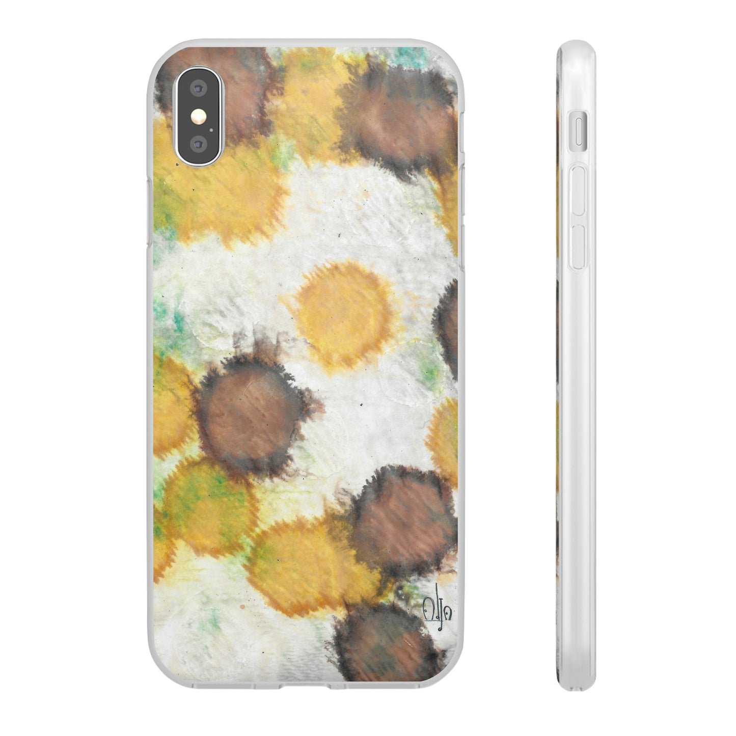 iPhone and Samsung Galaxy Flexi Phone Case Orange Cells - Alja Design