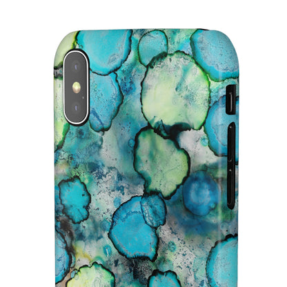 iPhone Samsung Galaxy Pixel5G Snap Case Phone Case Blue Bubbles