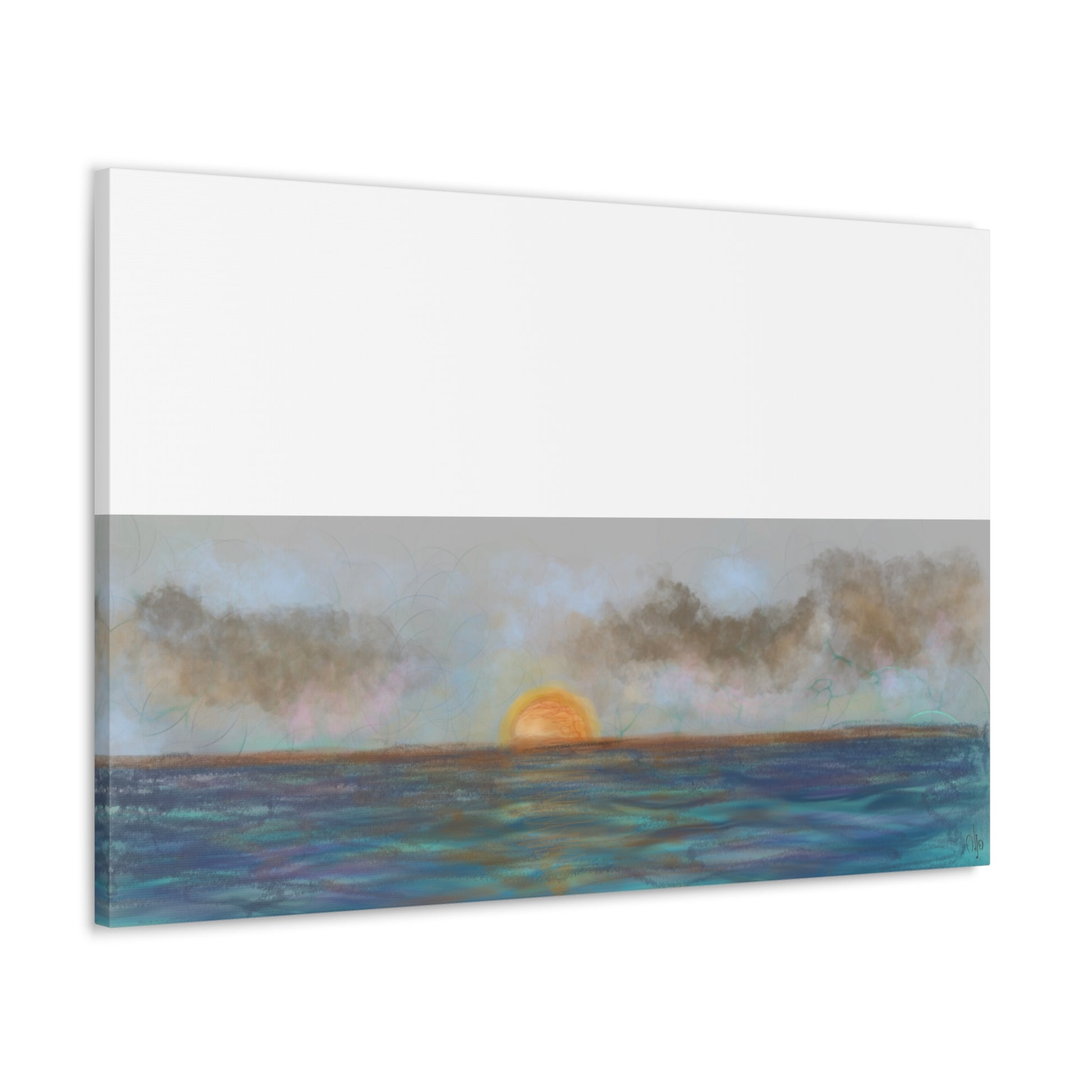 Blue Sunset Canvas Print - Alja Design