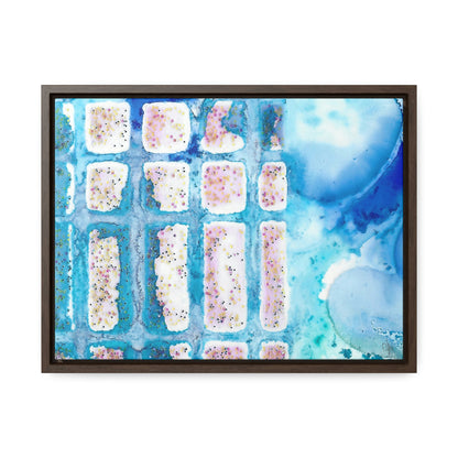 Blue Ice 6 Framed Canvas Print - Alja Design