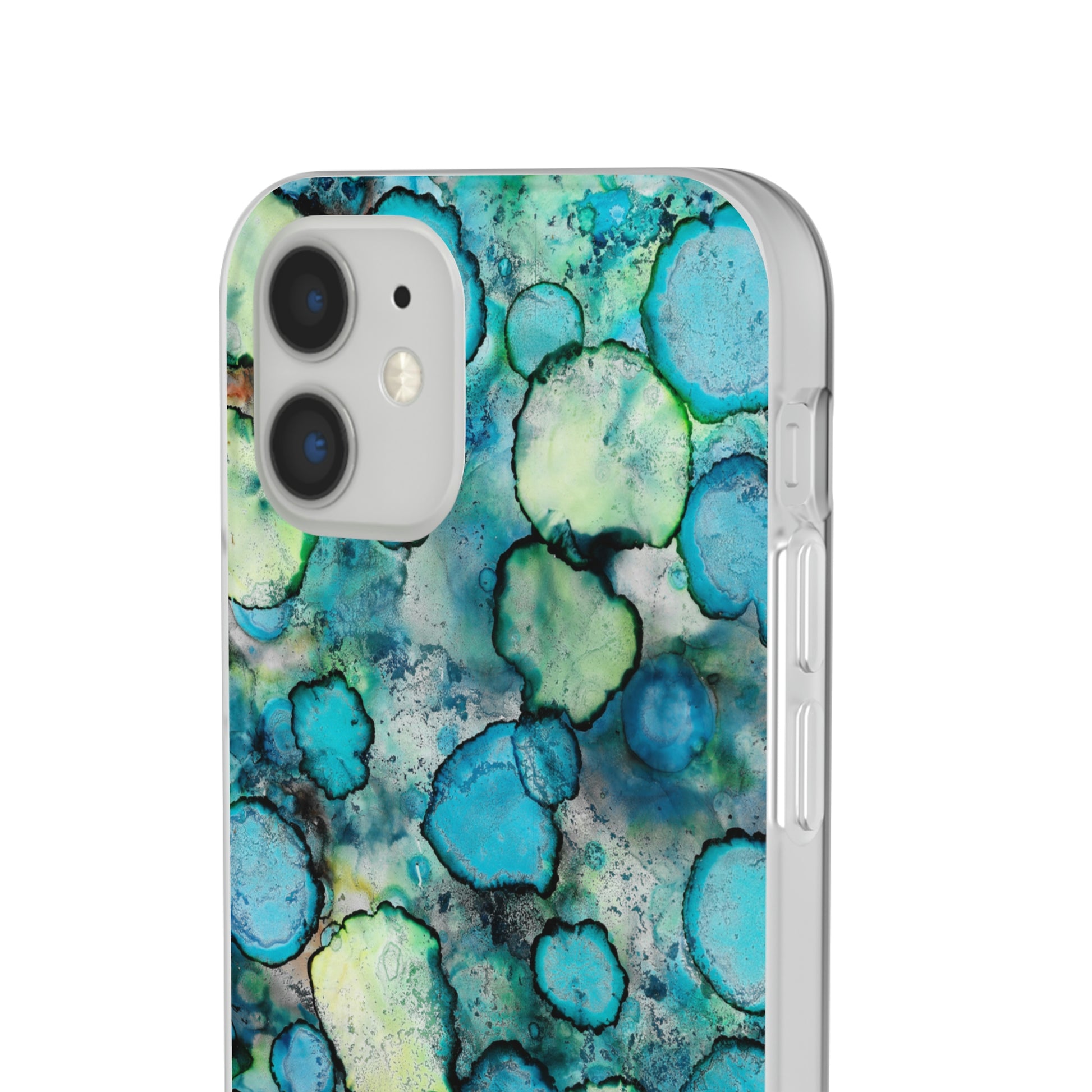 iPhone and Samsung Galaxy Flexi Phone Case Blue Bubbles - Alja Design