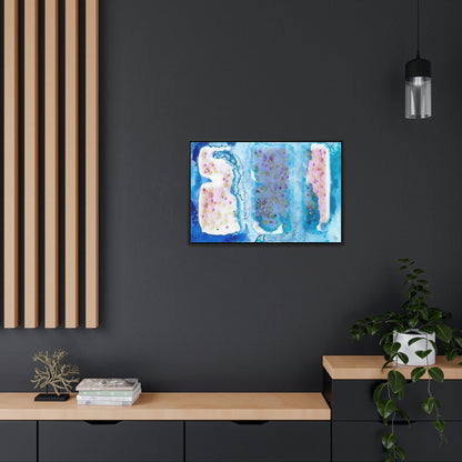 Blue Ice 4 Framed Canvas Print - Alja Design