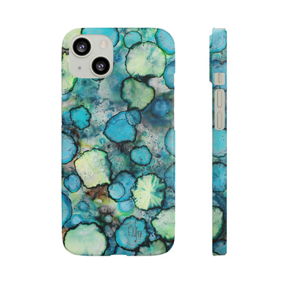 iPhone Samsung Galaxy Pixel5G Snap Case Phone Case Blue Bubbles