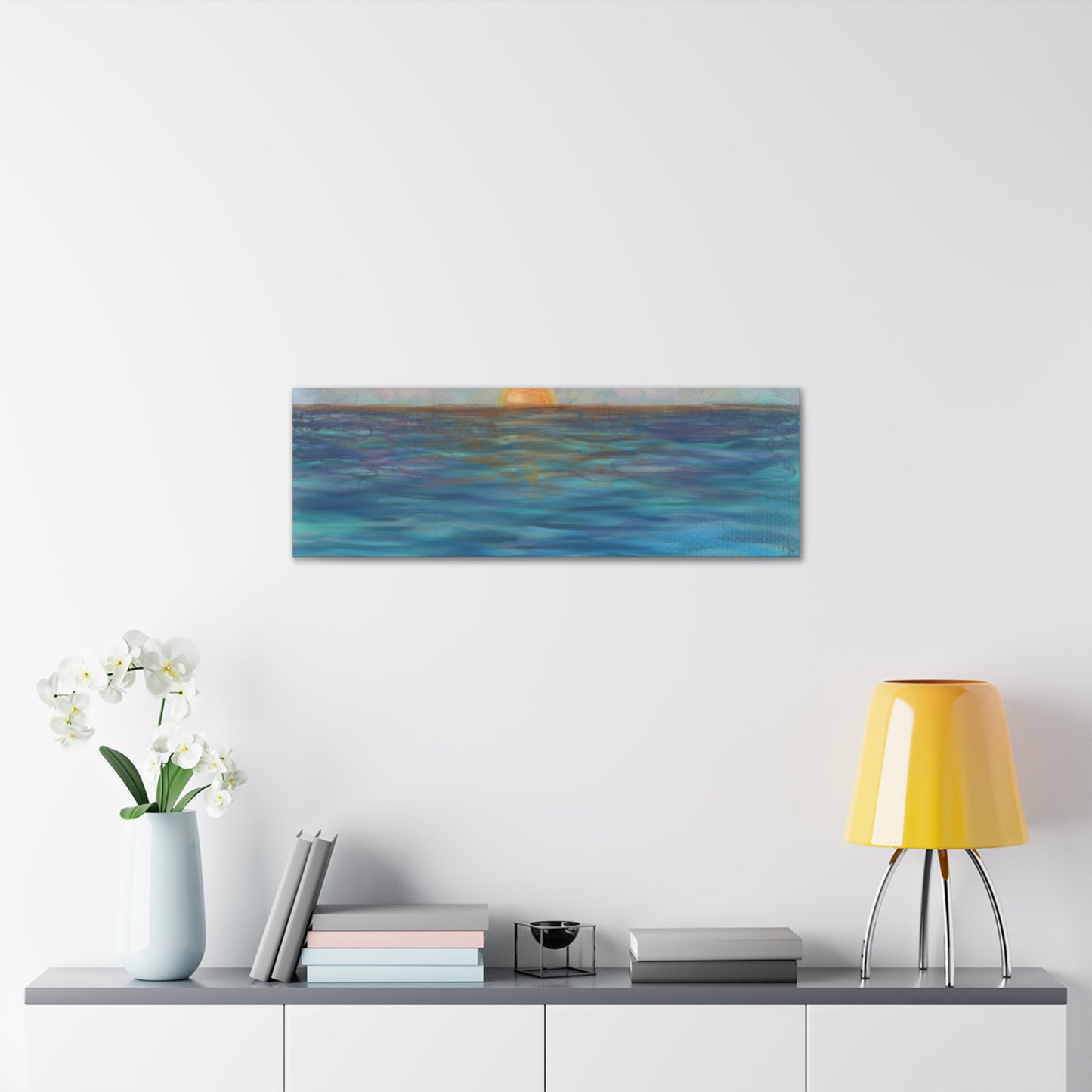 Blue Sunset Canvas Print - Alja Design