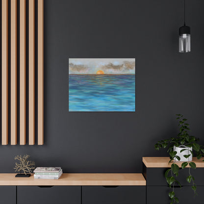 Blue Sunset Canvas Print - Alja Design