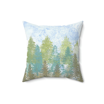 Evergreen Forest Square Pillow - Alja Design