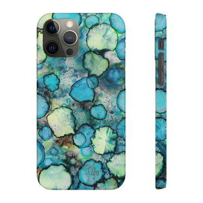 iPhone Samsung Galaxy Pixel5G Snap Case Phone Case Blue Bubbles