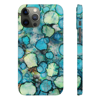 iPhone Samsung Galaxy Pixel5G Snap Case Phone Case Blue Bubbles