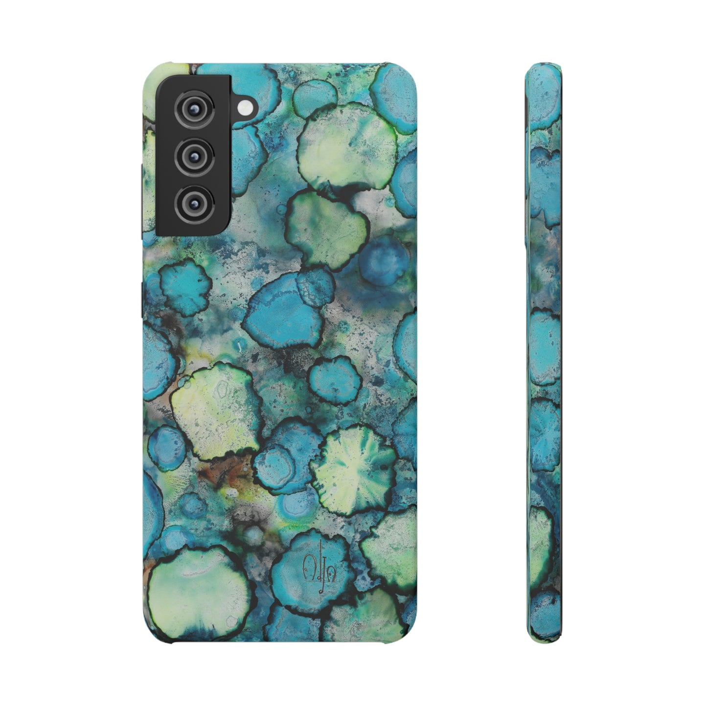 iPhone Samsung Galaxy Pixel5G Snap Case Phone Case Blue Bubbles