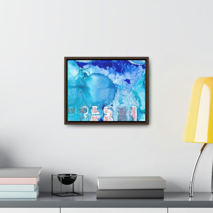 Blue Ice 9 Framed Canvas Print - Alja Design