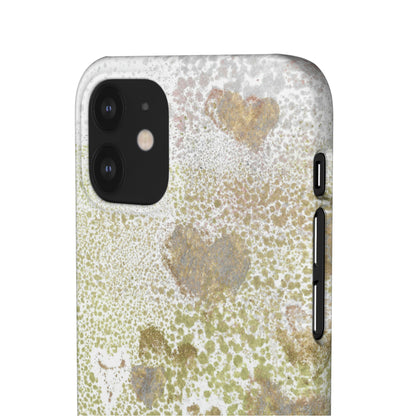 iPhone Samsung Galaxy Pixel5G Snap Case Phone Case Green Hearts