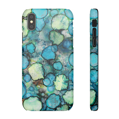 iPhone Samsung Galaxy Pixel5G Snap Case Phone Case Blue Bubbles