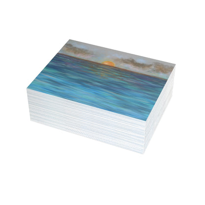 Blue Sunset Folded Greeting Card