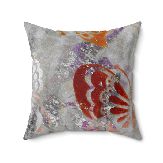 Silver Butterflies Square Pillow - Alja Design