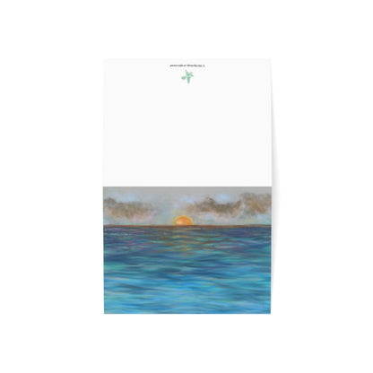 Blue Sunset Folded Greeting Card