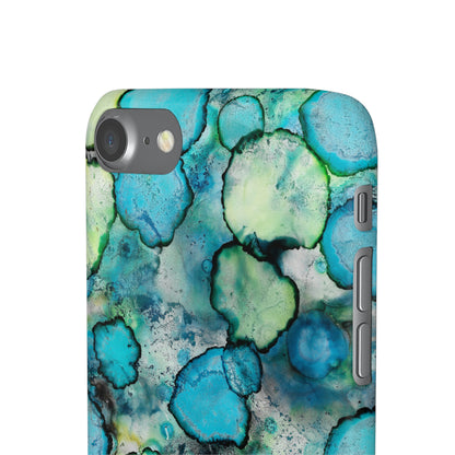 iPhone Samsung Galaxy Pixel5G Snap Case Phone Case Blue Bubbles