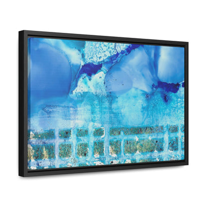 Blue Ice 1 Framed Canvas Print - Alja Design