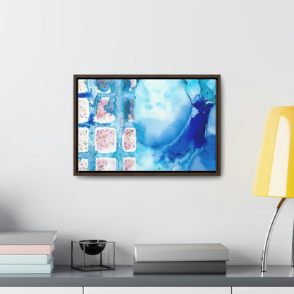 Blue Ice 10 Framed Canvas Print - Alja Design