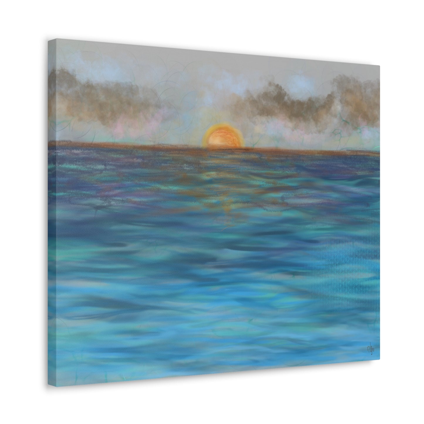 Blue Sunset Canvas Print - Alja Design