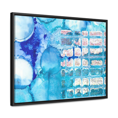 Blue Ice 11 Framed Canvas Print - Alja Design