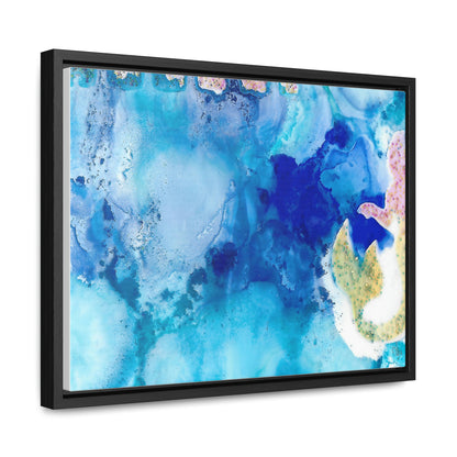 Blue Ice 3 Framed Canvas Print - Alja Design