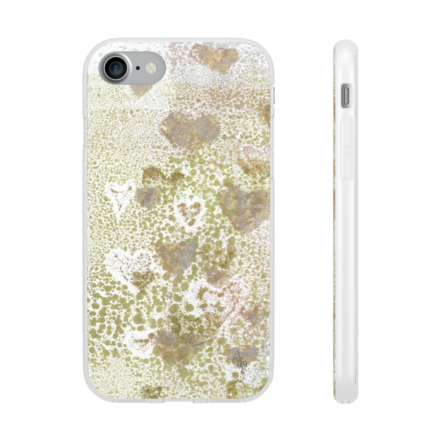 iPhone and Samsung Galaxy Flexi Phone Case Green Hearts - Alja Design