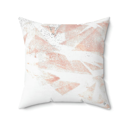 Pink Triangles Square Pillow - Alja Design