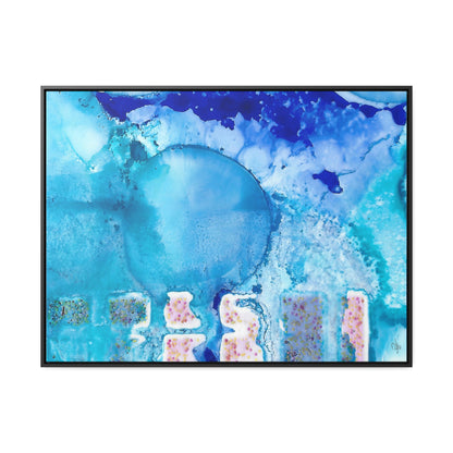 Blue Ice 9 Framed Canvas Print - Alja Design