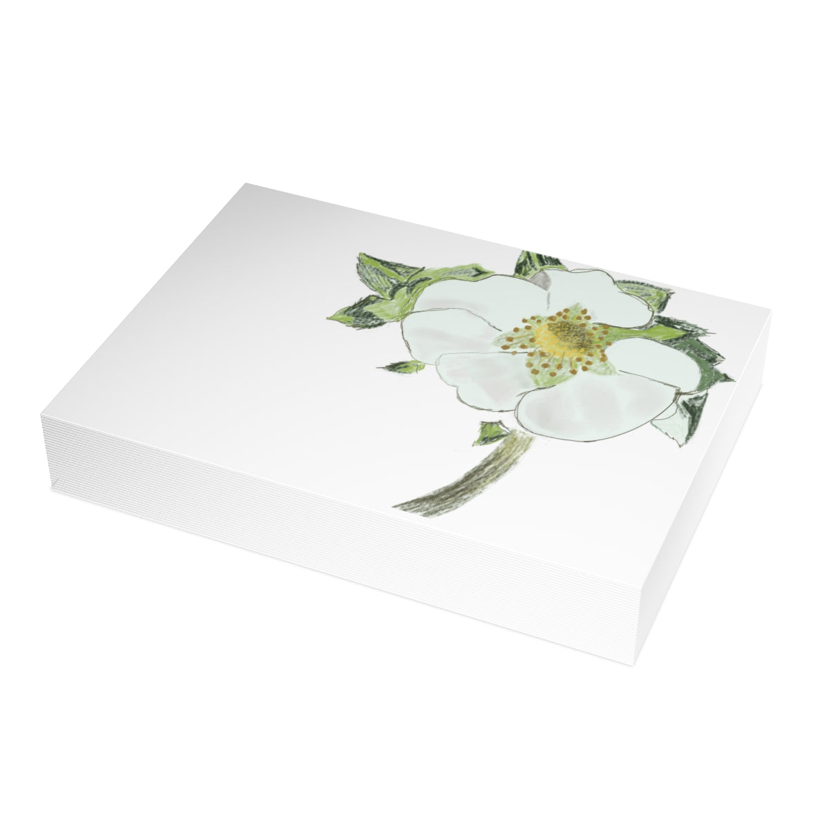 Strawberry Blossom Folded Greeting Card