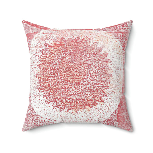 Bubble Flower (Red) Square Pillow - Alja Design