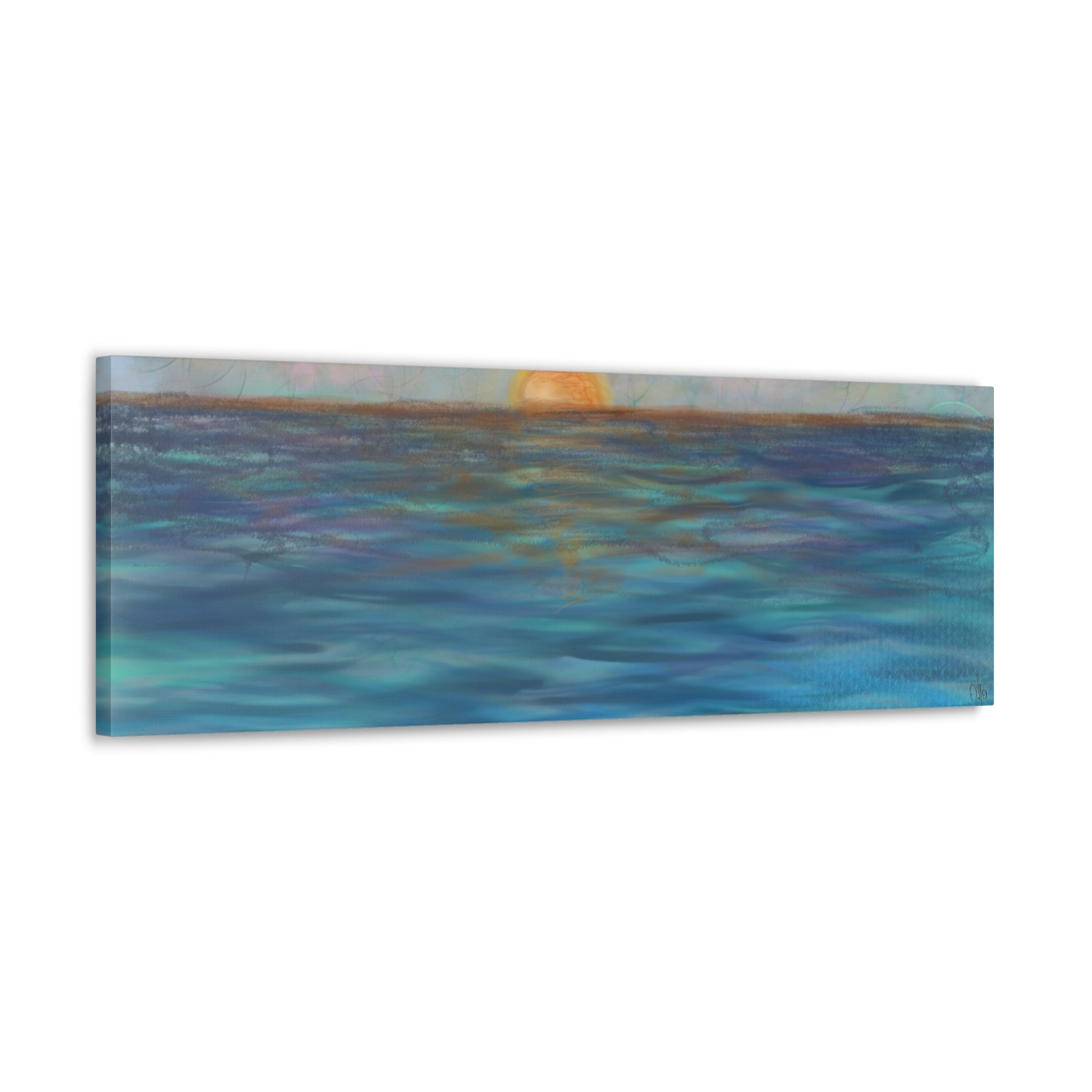 Blue Sunset Canvas Print - Alja Design