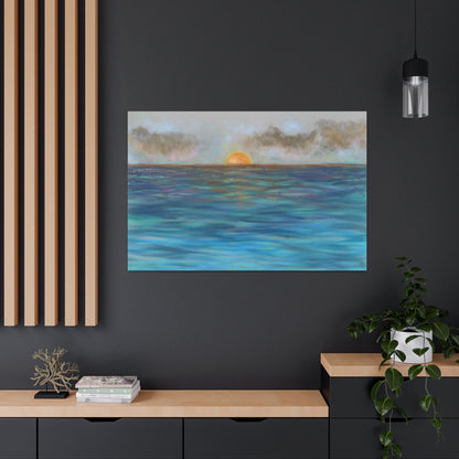 Blue Sunset Canvas Print - Alja Design