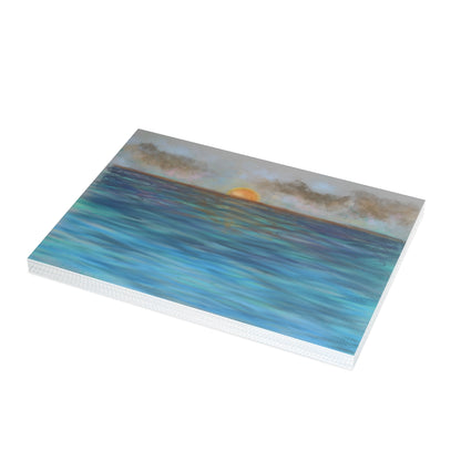 Blue Sunset Folded Greeting Card