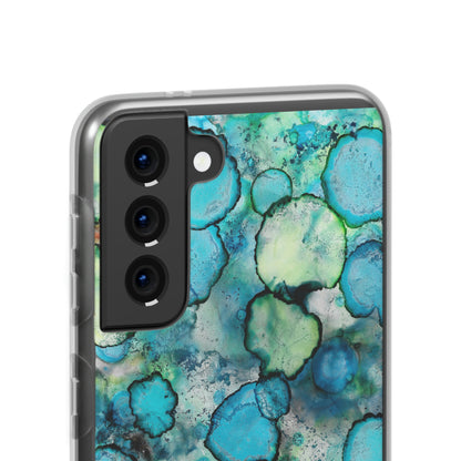 iPhone and Samsung Galaxy Flexi Phone Case Blue Bubbles - Alja Design