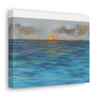 Blue Sunset Canvas Print - Alja Design