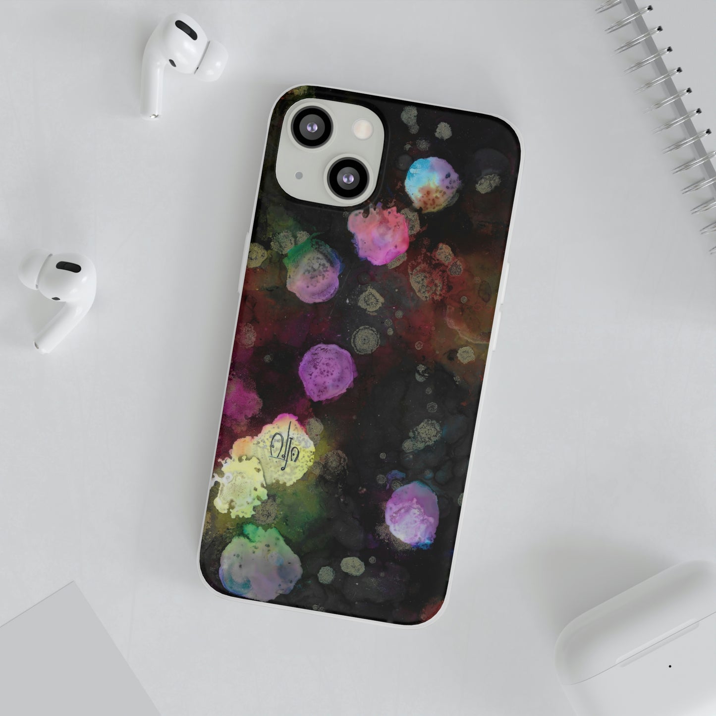 iPhone and Samsung Galaxy  Flexi Phone Case Black Space - Alja Design