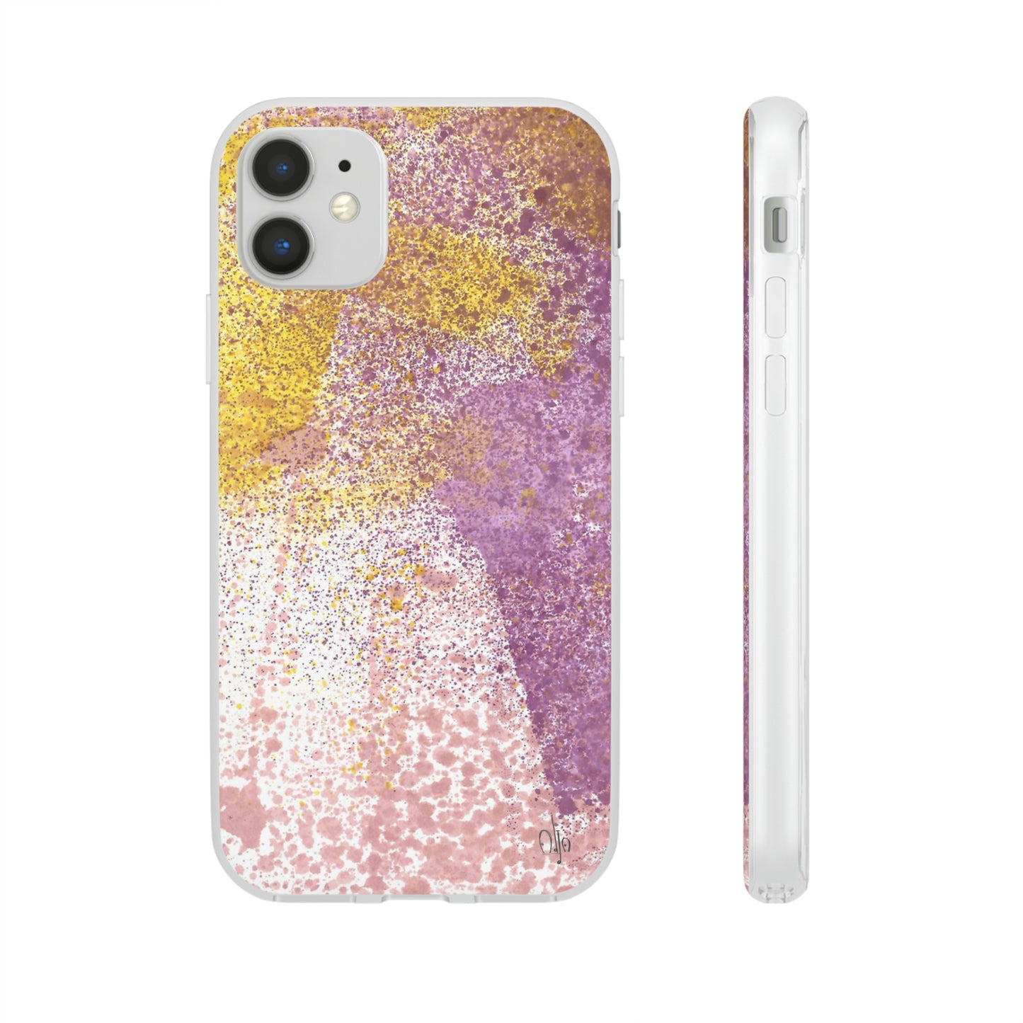 iPhone and Samsung Galaxy Flexi Phone Case Purple Blocks - Alja Design