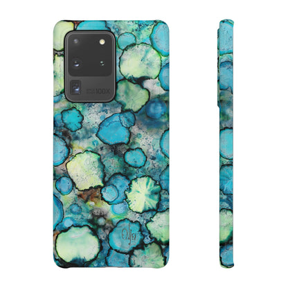 iPhone Samsung Galaxy Pixel5G Snap Case Phone Case Blue Bubbles